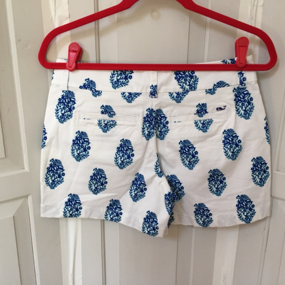 Vineyard Vines White & Blue Shell Fleur Shorts~ "Ocean Reef" NWT - Picture 6 of 11